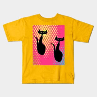 Pop Art Kitties in 70s Style Kids T-Shirt